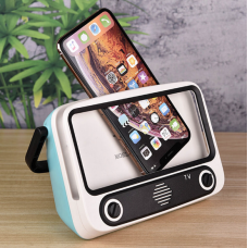 Suport telefon in forma de TV retro cu boxa, bluetooth, radio, card microSD